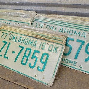 Set of 50 License Plates Lot Vintage Oklahoma Automobile Car Truck Tags iv, Vintage License Plates, Vintage Car Tags, Truck Tags, License Pl