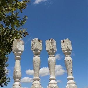 4 Balusters White Vintage Wood, Architectural Salvage, Porch Post House Trim A33