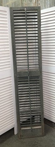 Volets Bois Intérieur Vintage 34,5x28 Pouces, Persiennes Orientables Brun