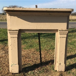 Antique Wood Fireplace Mantel Suround Architectural Salvage Victorian Rustic A30, Fireplace Surround, Mantle, Columns, Legs, Wooden Mantel