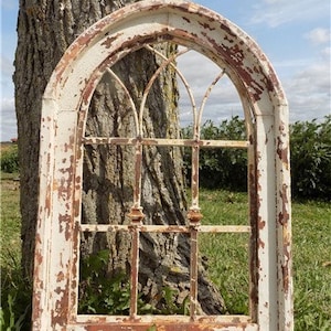 Wood Metal Gothic Window Frame, Distressed Wall Decor, Arched Church Frame A,  Gothic Window Wall Decor Wall Hanging, Farmhouse Window