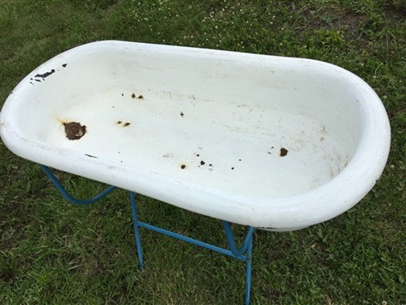 Vintage Hungarian Porcelain Baby Bath Tub with Stand | Etsy