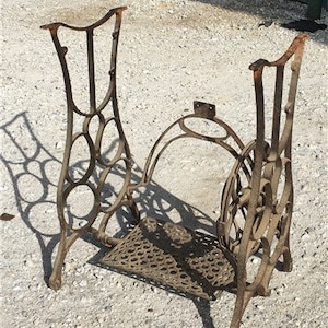 Treadle Sewing Machine, Cast Iron Base, Industrial Age, Singer Steampunk PK, Treadle Base Table Sewing Machine, Table Metal Table Base