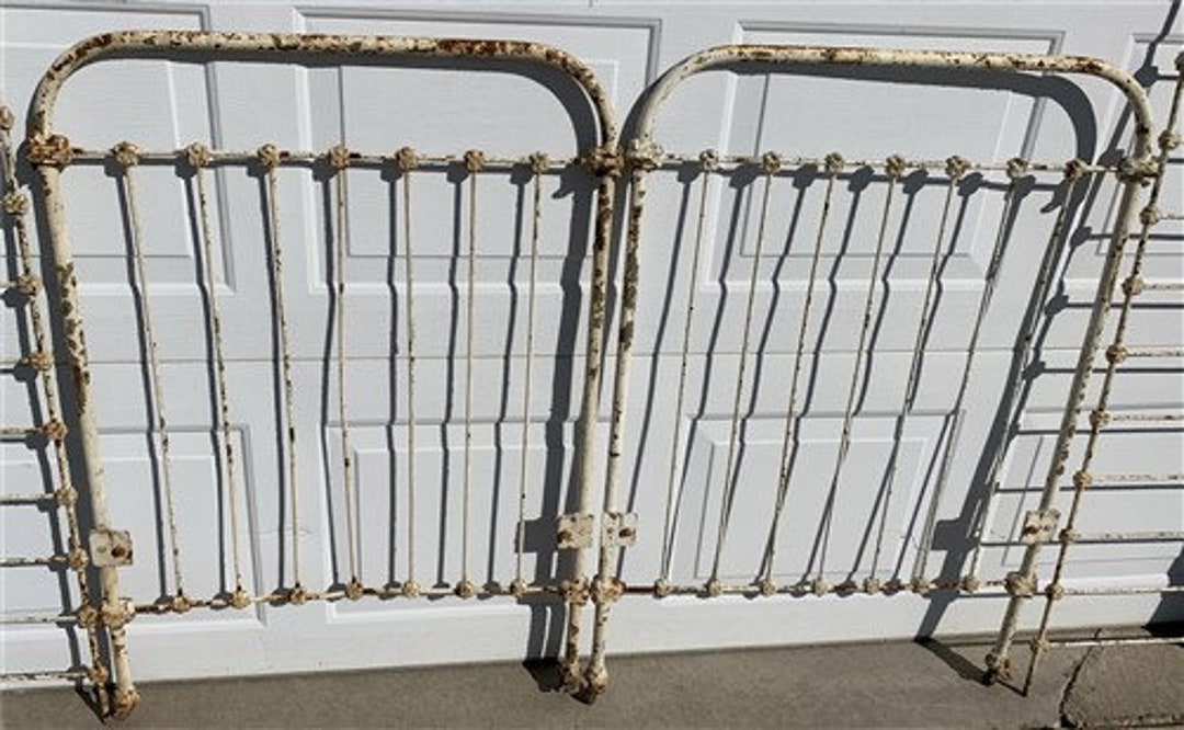 Vintage Cast Iron Toddler Bed Frame With Rails Fence Gate Etsy