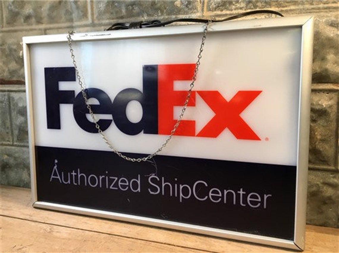 Vintage Fedex Sign Vintage Advertising Sign Fedex Authorized Etsy