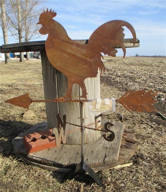 Cutout Rooster Weathervane Lightning Rod Finial Barn Topper Etsy