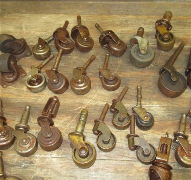Metal Caster Wheels Vintage Furniture Caster Assorted Metal Etsy UK