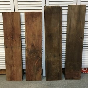 4 Barn Wood Reclaimed Planks, Wall Siding Boards, Lumber Floating Shelf A3 Wall Paneling, Reclaimed Wood Accent Wall, Farmhouse Decor