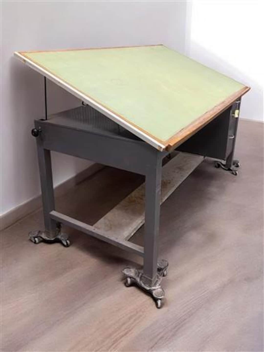 Workmaster Drafting Table Industrial Drafting Table, Vintage Hamilton 7' Drafting Work Table With ...