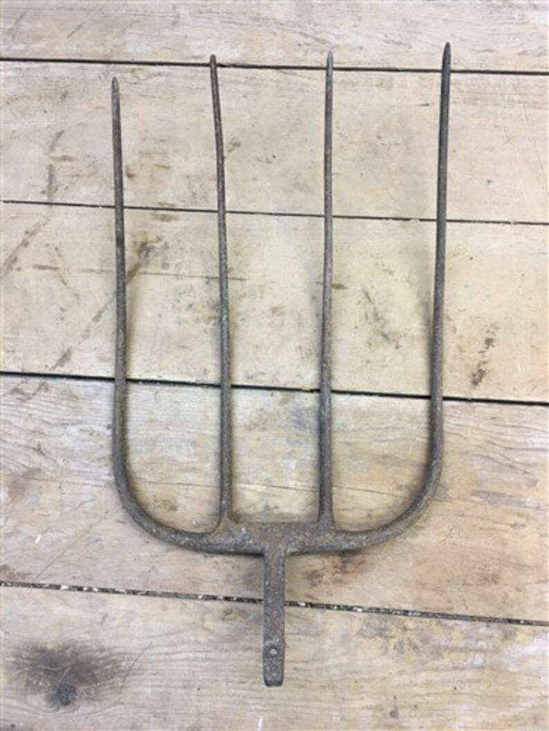 3 Pitchfork Heads Vintage Farm Country Barn Silage Garden Etsy