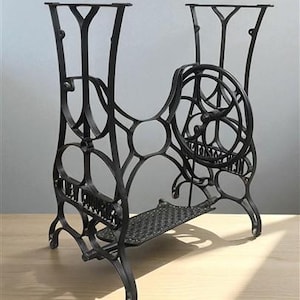 Treadle Sewing Machine, Cast Iron Base, Industrial Age New Goodrich Steampunk QT Treadle Base Table Sewing Machine, Table Metal Table Base,
