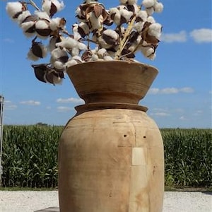 Water Jug, Wood Pot, Wood Vase, Rustic Planter, Modern Farmhouse, European Q, Rural Indian Wood Pot, Gurjar Water Grain Storage