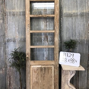 Antique French Single Door (28x88) 4 Glass Panes, European Design H129