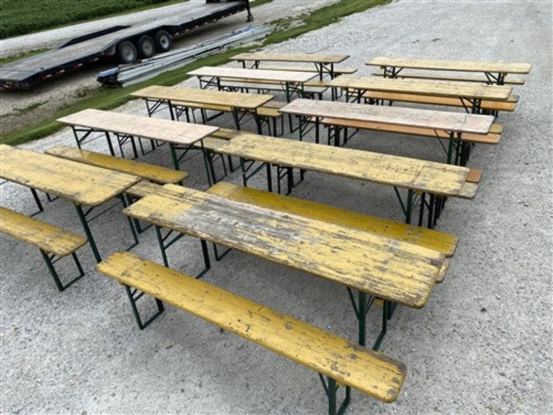 10 Vintage German Beer Garden Tables and Benches Oktoberfest Etsy