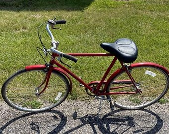 1970s Sears Free Spirit Red 3 Speed Bicycle Bike Serial511145343 Schwinn Seat Vintage Sears Free Spirit 1970s Bike 3 Speed Bicycle Etsy