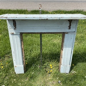 Antique Fireplace Mantel Surround (49x49.5) Architectural Salvage Rustic, A106, Fireplace Surround, Mantle, Columns, Legs, Wooden Mantel