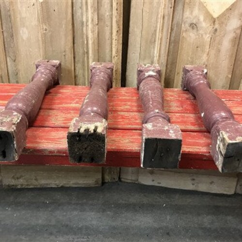 4 Balusters Painted Wood Architectural Salvage Spindles Porch House Trim O, Vintage Wood Spindles, Wooden shops Balusters, Rustic Farmhouse