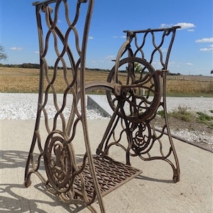 Treadle Sewing Machine, Cast Iron Base, Industrial Age Singer Steampunk QC, Treadle Base Table Sewing Machine, Table Metal Table Base