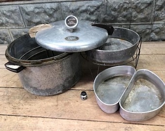 Olla a presión Presto de 15 cuartos de galón, envasadora n.° 7, de aluminio vintage, para preparar en casa