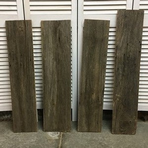 4 Barn Wood Reclaimed Planks, Wall Siding Boards, Lumber Floating Shelf A1 Wall Paneling, Reclaimed Wood Accent Wall, Farmhouse Decor