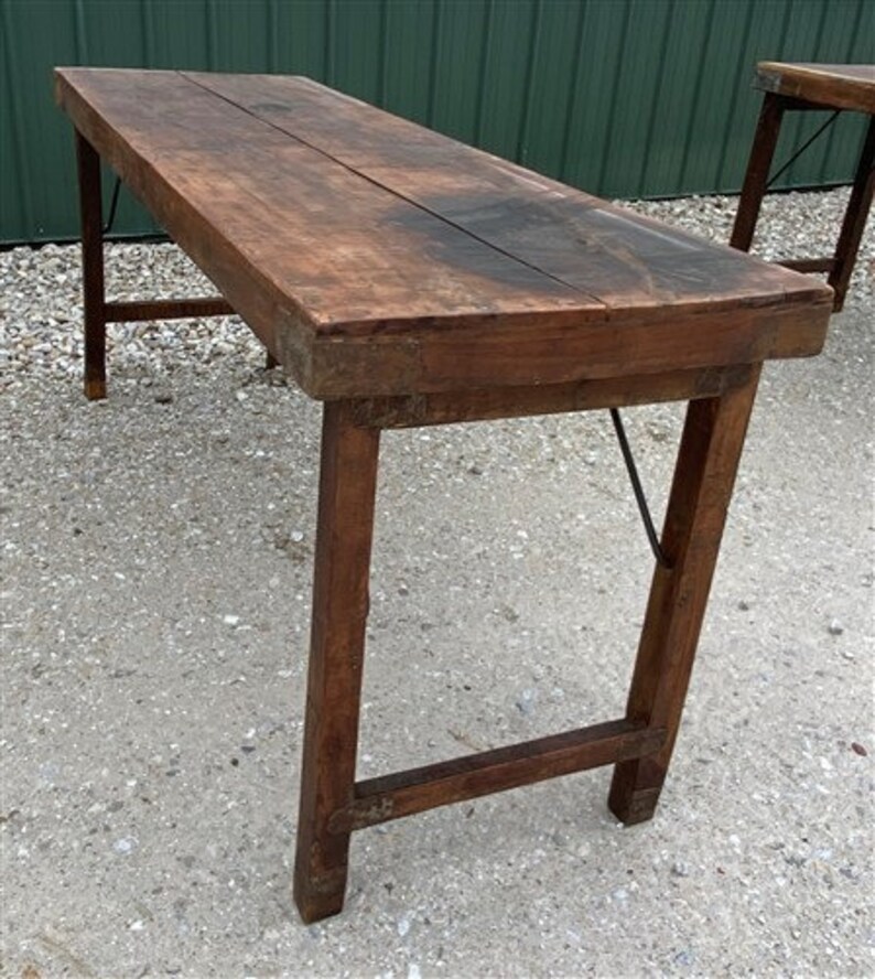 Rustic Folding Table Vintage Dining Room Table Kitchen Etsy