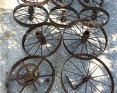 10 Wheels Tractor Vintage Implement Thresher Cast Iron Steel Industrial Age, Industrial Flywheel, Model A T Wheels, Metal Gear