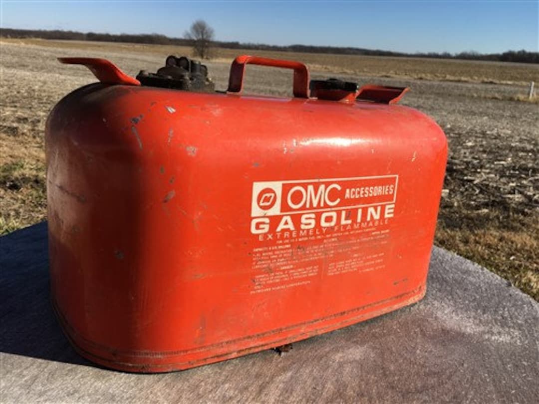 6 Gallon OMC Gasoline Gas Fuel Tank, Vintage Outboard Boat Motor Gas