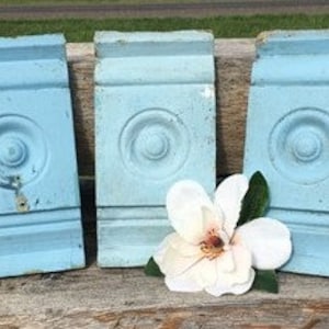 3 Plinth Blocks, Door Trim Molding Architectural Salvage, Antique Wood Trim C34 Door Trim Corner Block, Vintage Wood Molding, Skirting Trim