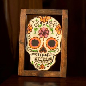 Metal Sugar Skull, Day of the Dead Decor, Dia De Los Muertos Sign Calavera D