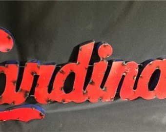 Cardinals Large 3D Metal Sign, St Louis MLB Advertising, Metal Art Sport Sign, Rustic Welded Metal Sign, Recycled Metal Cardinals Decor