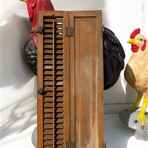 Wooden Window Shutter, Victorian Window Louver, Architectural Salvage B39, Shutter Wall Decor, Farmhouse Decor, Vintage Wood Shutter