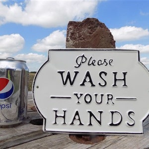Please Wash Your Hands Sign, Metal Business Bathroom Restroom Toilet Wall Sign, Wash Your Hands Sign, Metal Sign, Bathroom Sign Decor