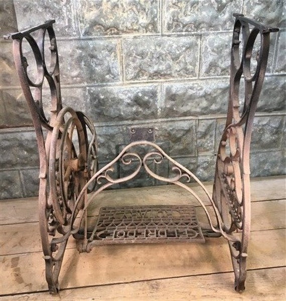 Antique Cast Iron Sewing Machine Stand Black Iron Treadle -  Norway