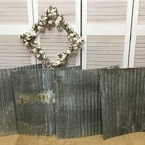 4 Galvanized Tin Sheets, Roof Ceiling Sink Backsplash, Architecture Salvage Y Corrugated Reclaimed Barn Siding, Galvanized Rustic Roofing