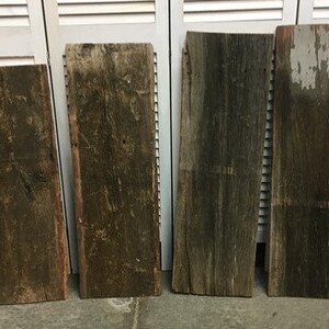 4 Barn Wood Reclaimed Planks, Wall Siding Boards, Lumber Floating Shelf W Wall Paneling, Reclaimed Wood Accent Wall, Farmhouse Decor