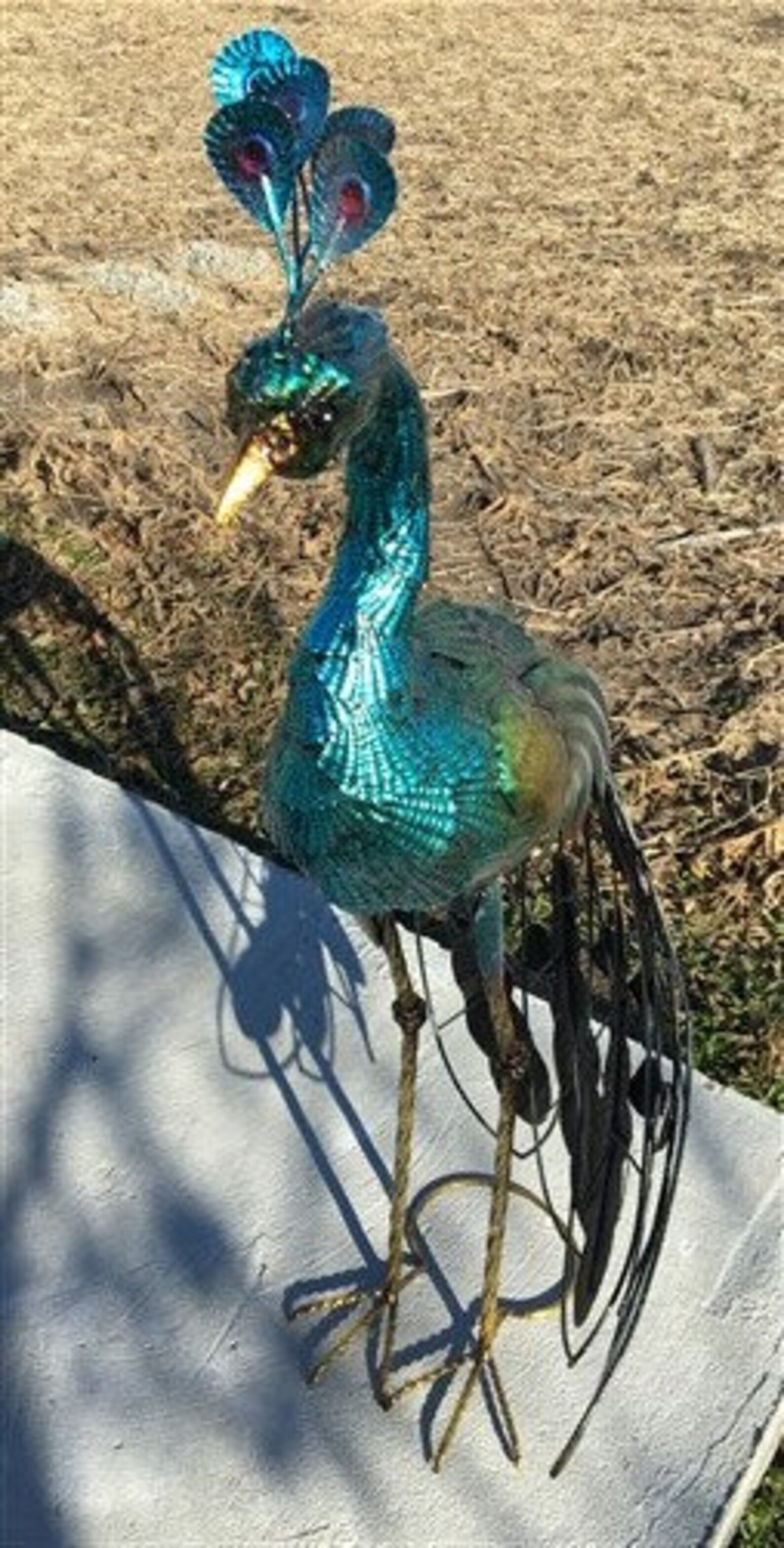 Peacock Metal Art Statue Peacock Garden Decor Sculpture Etsy