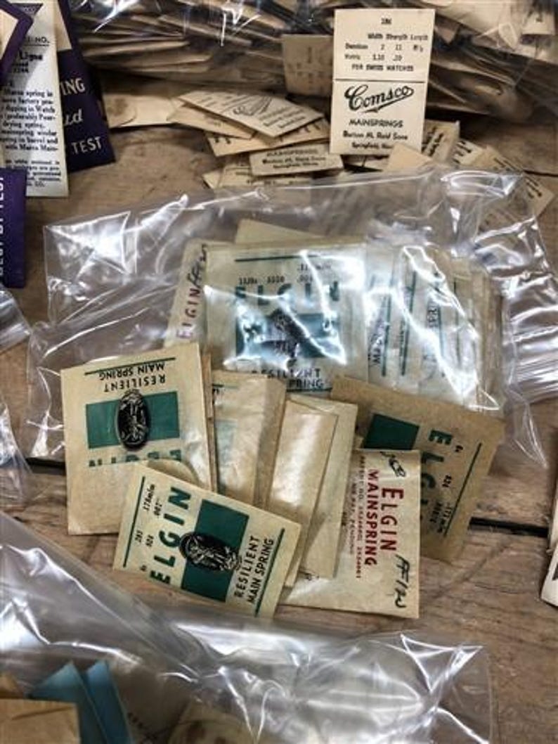 Watch Mainsprings Lot, NOS Watch Component Movement Parts, Replacement Parts image 9