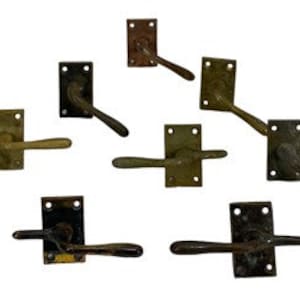 10 Brass Door Handles, Vintage Eastlake Architectural Salvage, Door Knobs Lock, Vintage Door Handles, Architectural Hardware, Old Door Knob