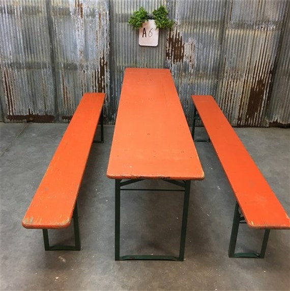 Vintage German Beer Garden Table And Benches Oktoberfest Vintage German Beer Garden Table And, German Beer Garden Table