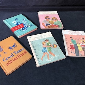 Dick Jane Sally Childrens Readers, Basic Readers, Vintage School Education Dick Jane Sally Books, Childrens Books, School Readers