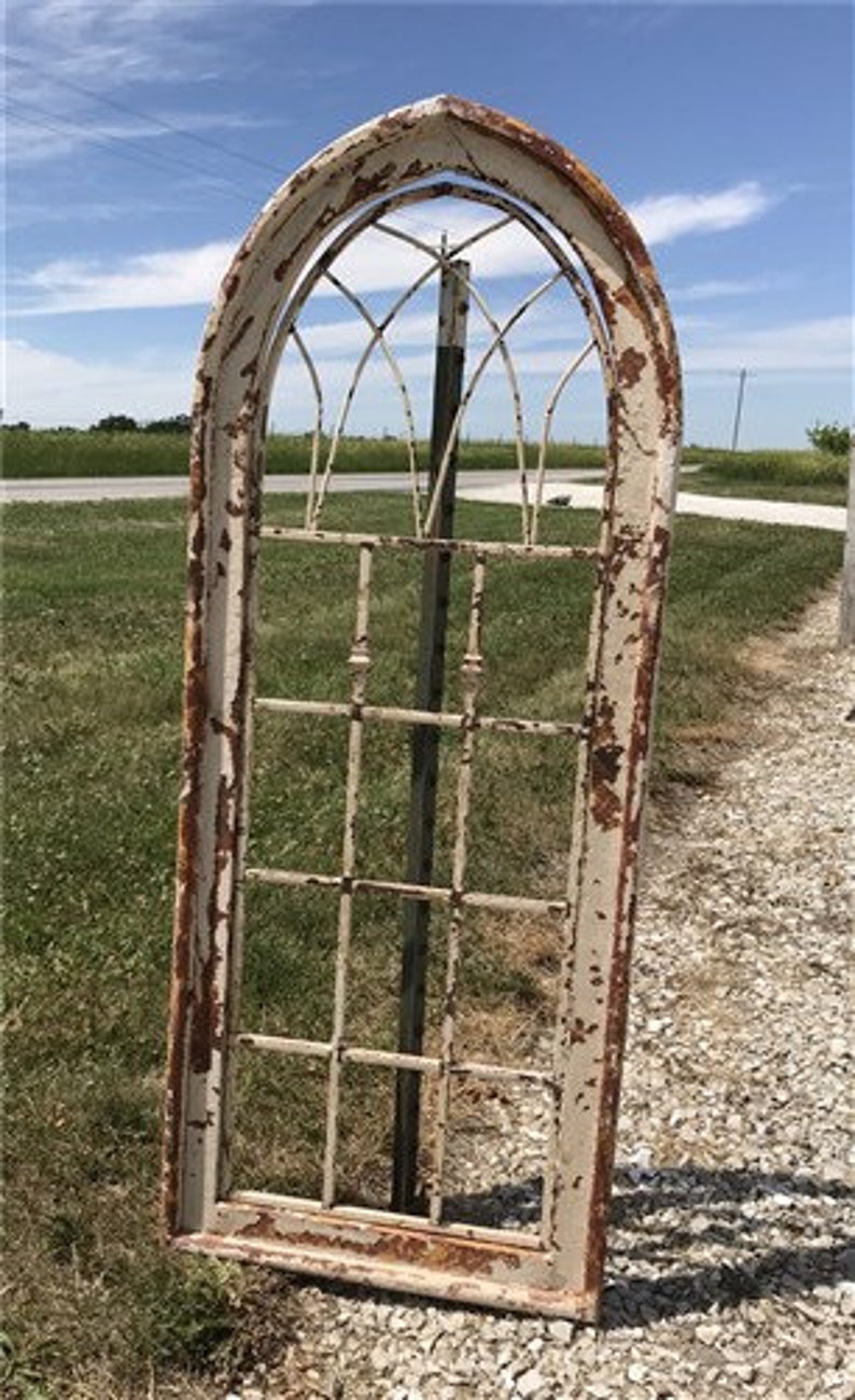 Wood Metal Architectural Window Wall Decor Arched Church