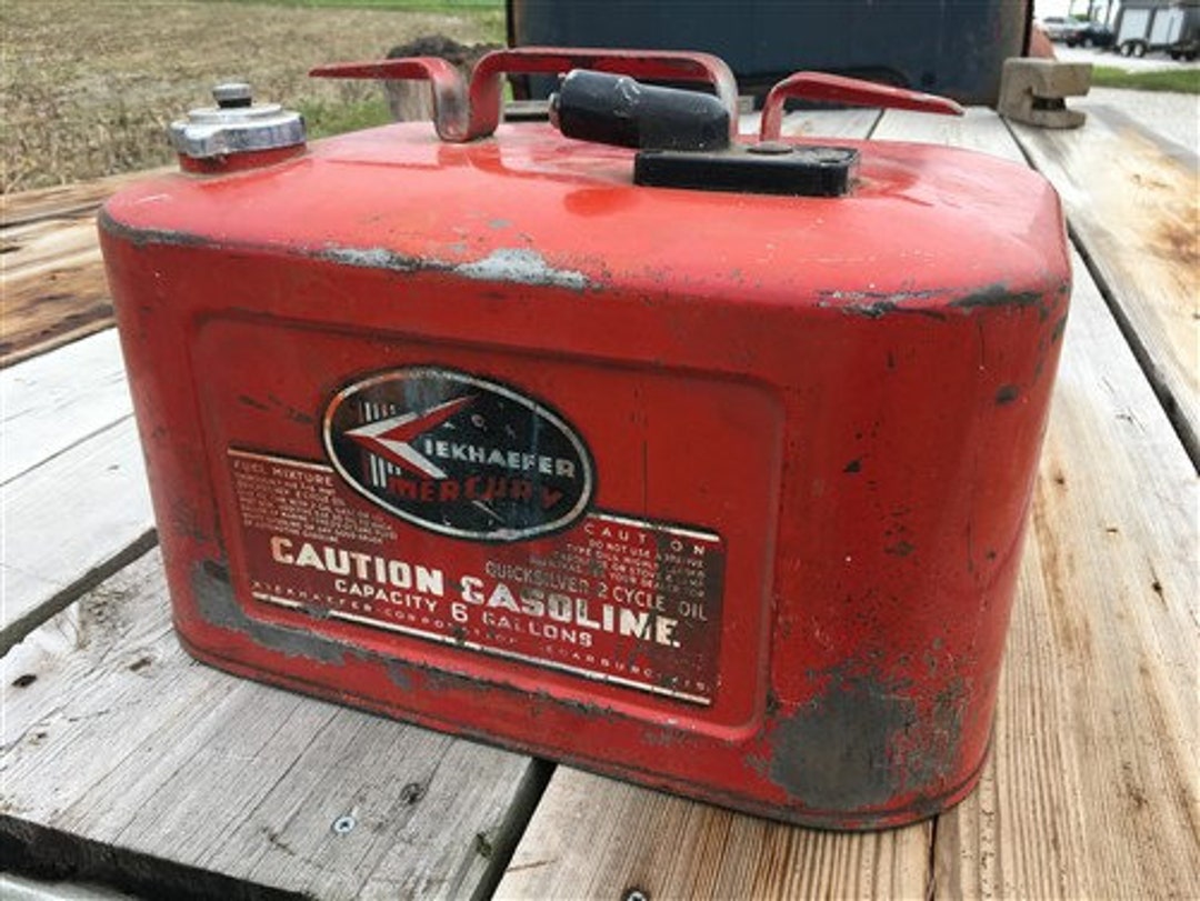 Ancien . 1944 WWII US W Cavalier Military Metal Water Gas Can Fuel Tank Red  Jerry 5 Gallon Jeep -  Canada