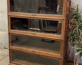 Barrister Bookcase, Vintage Lawyer Cabinet, Stacking Bookcase Display Showcase A, Office Furniture, Storage Case, Organization