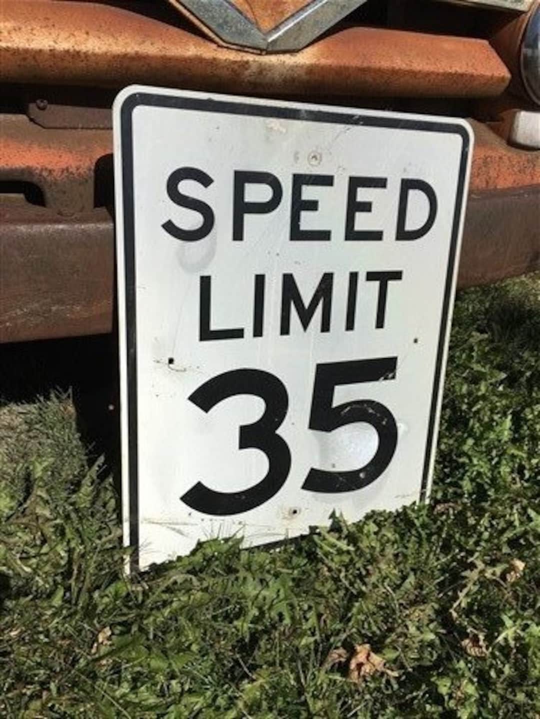 Speed Limit 35 Vintage Sign, 30x24 Vintage Metal Road Sign, B - Etsy