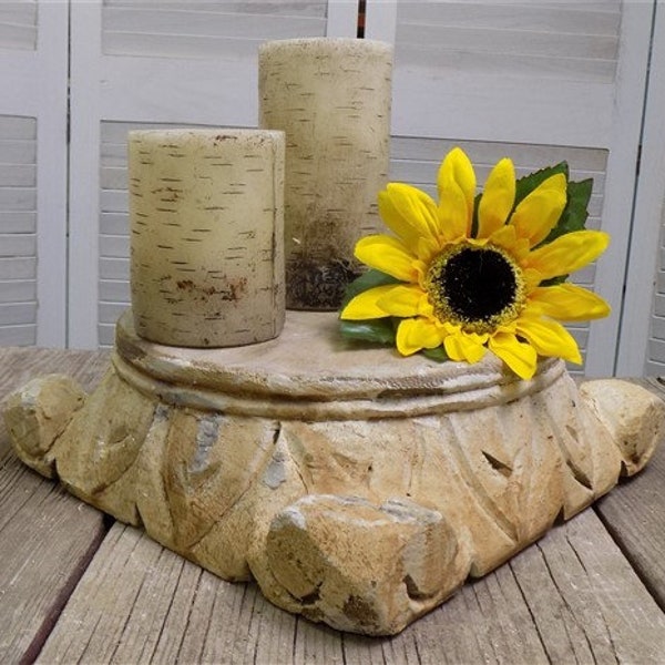 Wooden Architectural Pedestal Base Etsy