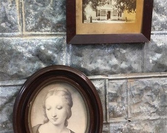 2 Vintage Victorian Wooden Frames, Rectangular Round Frames, Vintage Frame F, Picture Photo Mirror Frames, Shabby Chic Cottage Decor