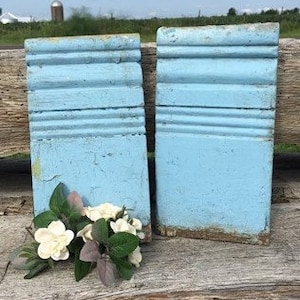 2 Plinth Blocks, Door Trim Molding Architectural Salvage, Antique Wood Trim C27 Door Trim Corner Block, Vintage Wood Molding, Skirting Trim