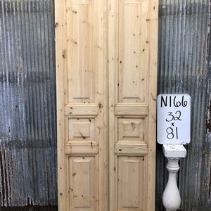 French Double Doors 32x81 European Styled Doors, Raised Panel Doors N166 image 1