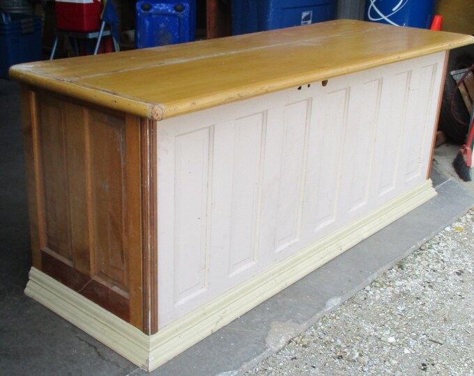 7' Country Store Counter Hardware Display Case Wood Base Clothing D Etsy