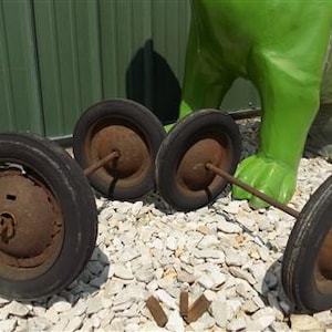 4 ヴィンテージ メタル ベビーバギー ホイール ペダルカー ガーデンカート パンプキンワゴン A50、バギー ホイール、ヴィンテージ ホイール、ヴィンテージ ワゴン ホイール
